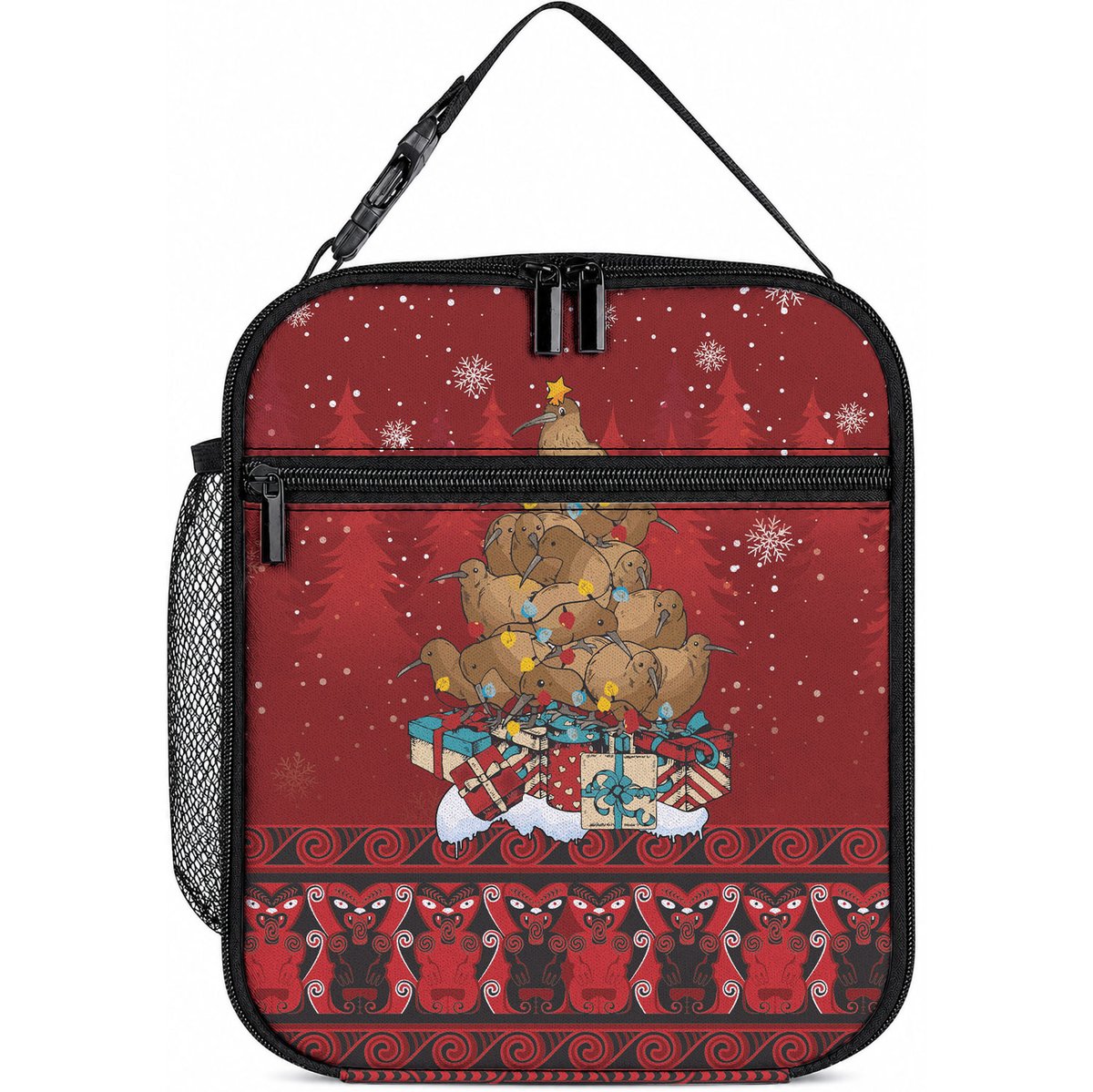 Funny Kiwi Bird Xmas Tree Lunch Bag New Zealand Tribal Christmas Spirit