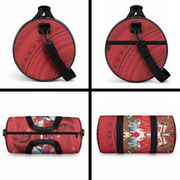 Funny Santa Riding Shark Duffle Bag Polynesian Tribal Christmas Spirit
