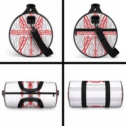 Toitu Te Tiriti Waitangi Duffle Bag White Wharenui House