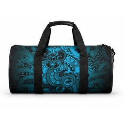 Aotearoa Maori Hei Tiki Duffle Bag Kikorangi Kowhaiwhai Puhoro Motif