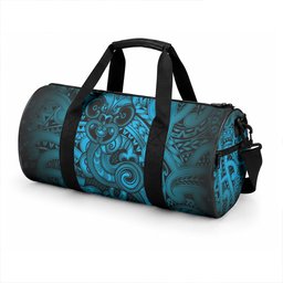 Aotearoa Maori Hei Tiki Duffle Bag Kikorangi Kowhaiwhai Puhoro Motif