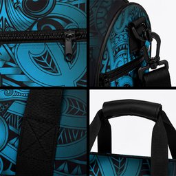 Aotearoa Maori Hei Tiki Duffle Bag Kikorangi Kowhaiwhai Puhoro Motif