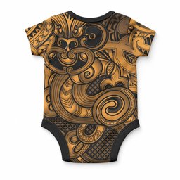 Aotearoa Maori Hei Tiki Baby Onesie Koura Kowhaiwhai Puhoro Motif