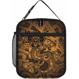 Aotearoa Maori Hei Tiki Lunch Bag Koura Kowhaiwhai Puhoro Motif