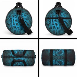 Aotearoa Maori Hei Tiki Duffle Bag Kikorangi Kowhaiwhai Puhoro Motif