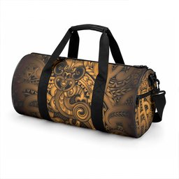 Aotearoa Maori Hei Tiki Duffle Bag Koura Kowhaiwhai Puhoro Motif
