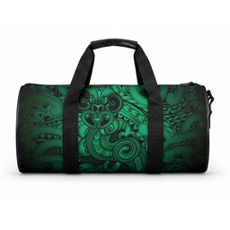 Aotearoa Maori Hei Tiki Duffle Bag Kakariki Kowhaiwhai Puhoro Motif