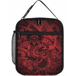 Aotearoa Maori Hei Tiki Lunch Bag Whero Kowhaiwhai Puhoro Motif