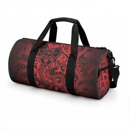 Aotearoa Maori Hei Tiki Duffle Bag Whero Kowhaiwhai Puhoro Motif