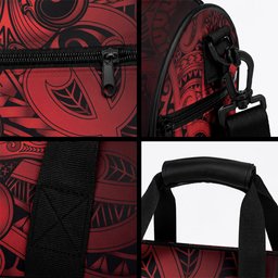 Aotearoa Maori Hei Tiki Duffle Bag Whero Kowhaiwhai Puhoro Motif