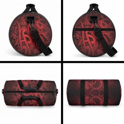 Aotearoa Maori Hei Tiki Duffle Bag Whero Kowhaiwhai Puhoro Motif