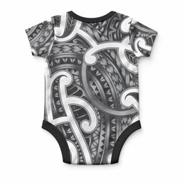 Aotearoa Maori Kowhaiwhai Baby Onesie Kiwikiwi Puhoro and Patiki