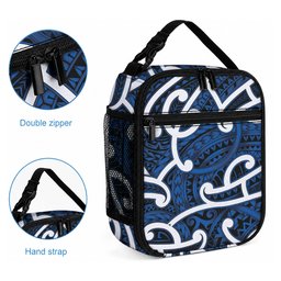 Aotearoa Maori Kowhaiwhai Lunch Bag Kikorangi Puhoro and Patiki