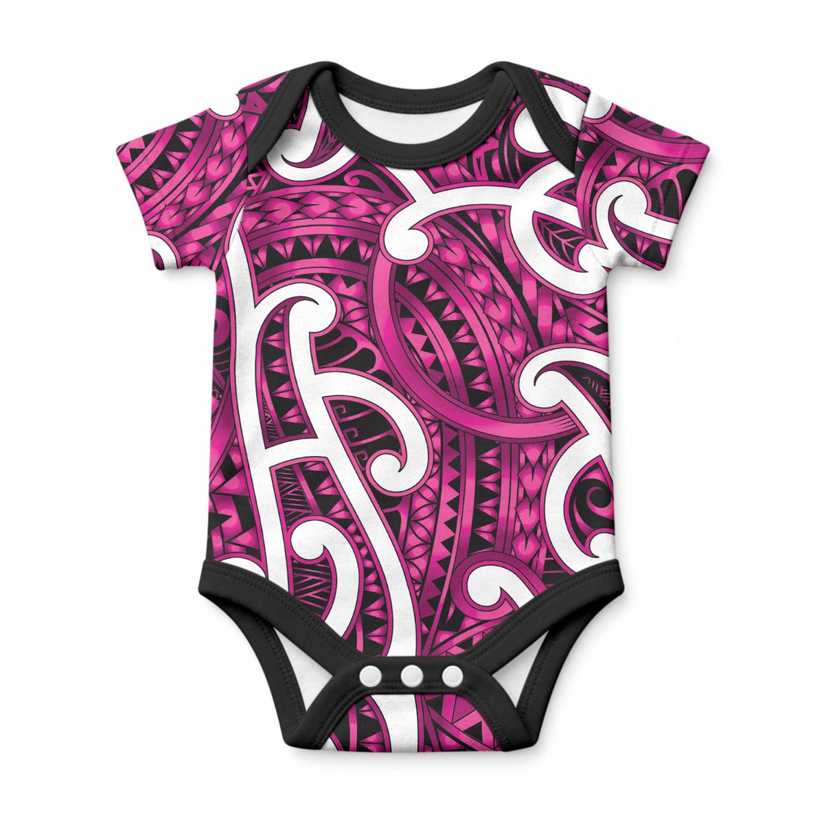 Aotearoa Maori Kowhaiwhai Baby Onesie Mawhero Puhoro and Patiki