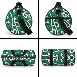 Aotearoa Maori Kowhaiwhai Duffle Bag Kakariki Puhoro and Patiki