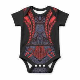 Custom New Zealand Baby Onesie Maori Kiwiana Pattern Tukutuku Motif