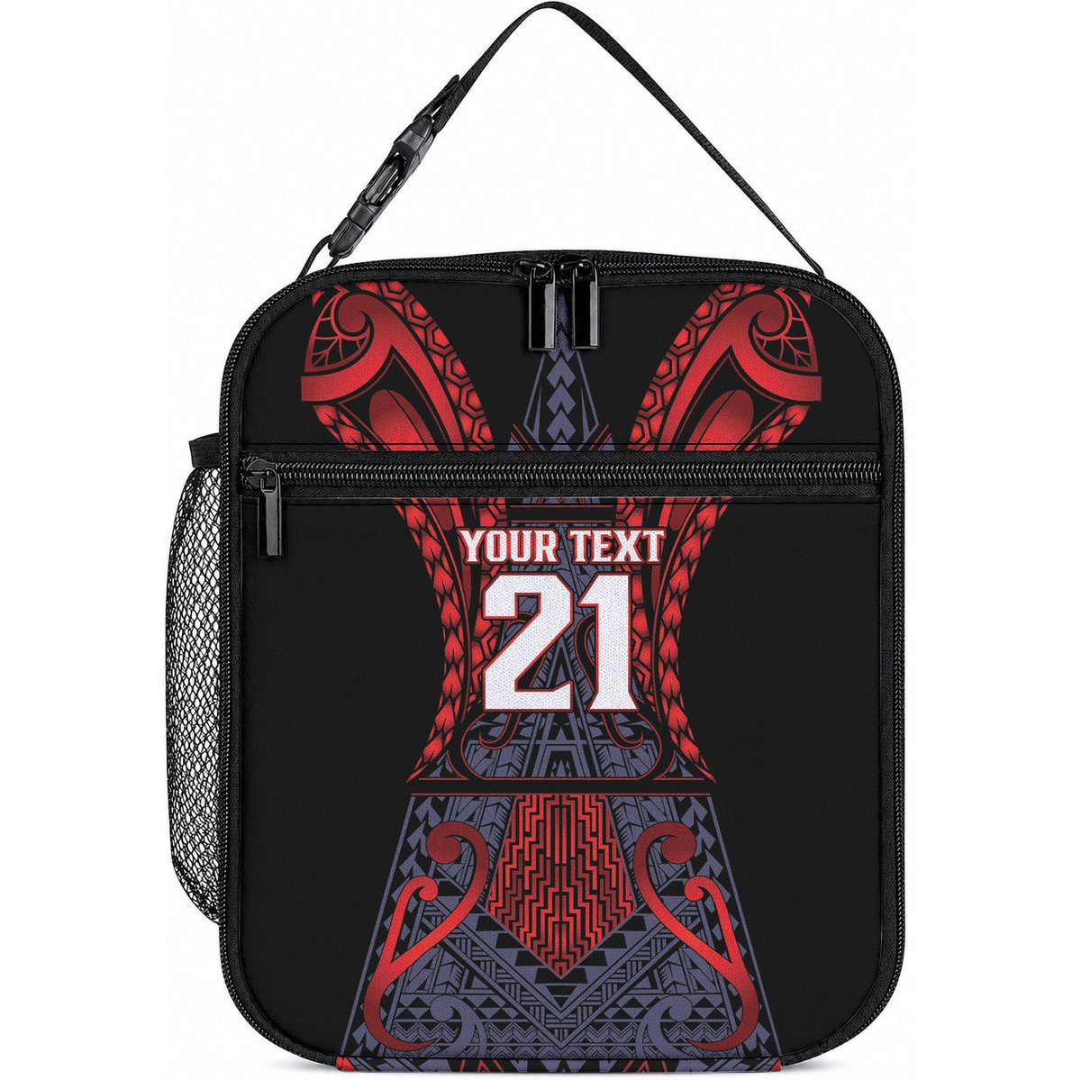 Custom New Zealand Lunch Bag Maori Kiwiana Pattern Tukutuku Motif