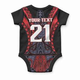 Custom New Zealand Baby Onesie Maori Kiwiana Pattern Tukutuku Motif