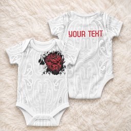 New Zealand Maori Heart Tribal Personalised Baby Onesie Polynesian Patterns