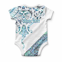 Kahui Whetu Paua shell Kowhaiwhai Taniko Personalised Baby Onesie Manta Ray Shark-Turtle Maori Tribal Style
