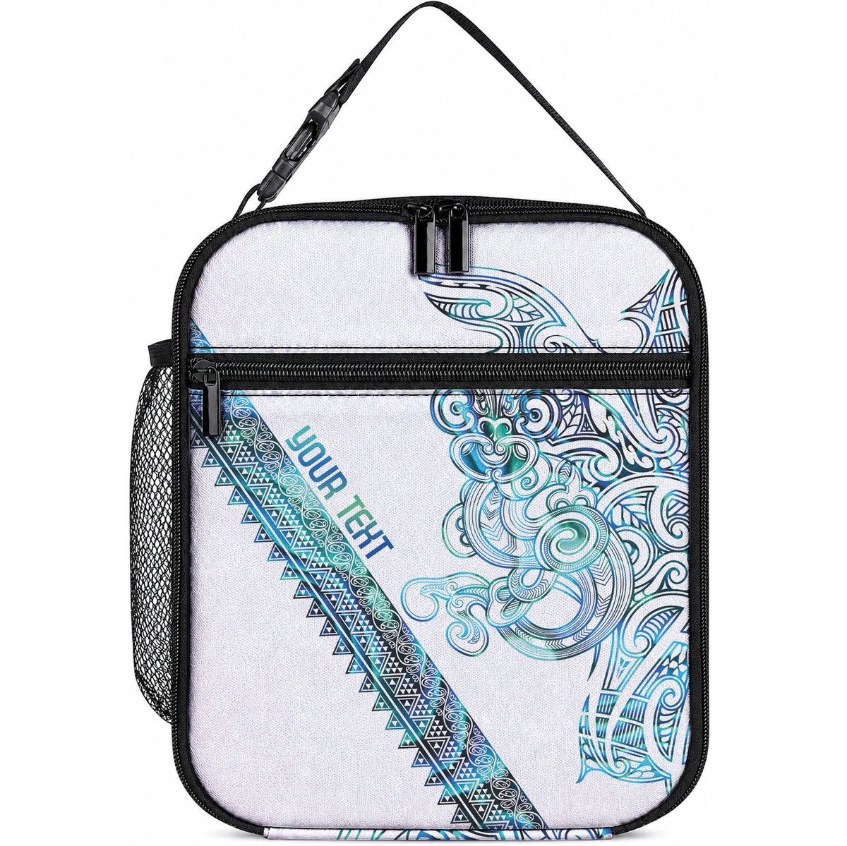 Kahui Whetu Paua shell Kowhaiwhai Taniko Personalised Lunch Bag Taniwha Maori Tribal Style