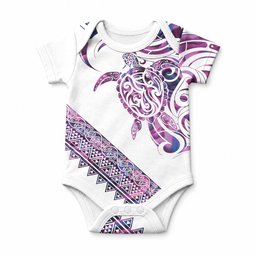 Mawhero Paua shell Kowhaiwhai Taniko Personalised Baby Onesie Turtle Tattoo Maori Tribal Style