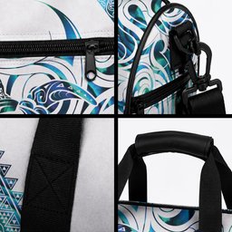 Kahui Whetu Paua shell Kowhaiwhai Taniko Personalised Duffle Bag Turtle Tattoo Maori Tribal Style