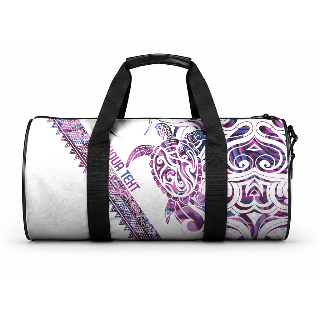 Mawhero Paua shell Kowhaiwhai Taniko Personalised Duffle Bag Turtle Tattoo Maori Tribal Style