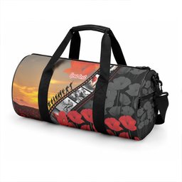 Personalised Remembering ANZAC Lest We Forget Duffle Bag Vintage Film Frame Memorial Red Poppy