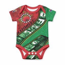 Personalised Cook Islands ANZAC 1915-2026 Filmstrip Baby Onesie Lest We Forget 25 April