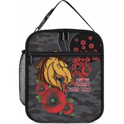 Brisbane Broncos ANZAC Personalised Lunch Bag Lest We Forget Poppy Camo