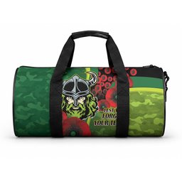 Canberra Raiders ANZAC Personalised Duffle Bag Lest We Forget Poppy Camo