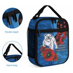Canterbury-Bankstown Bulldogs ANZAC Personalised Lunch Bag Lest We Forget Poppy Camo