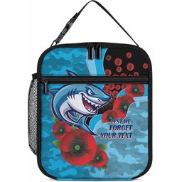Cronulla-Sutherland Sharks ANZAC Personalised Lunch Bag Lest We Forget Poppy Camo