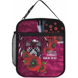 Manly Warringah Sea Eagles ANZAC Personalised Lunch Bag Lest We Forget Poppy Camo