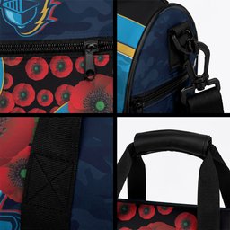 Gold Coast Titans ANZAC Personalised Duffle Bag Lest We Forget Poppy Camo