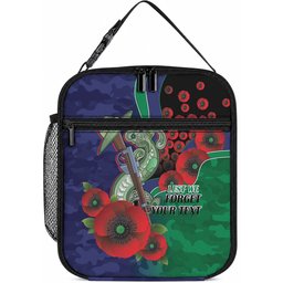 New Zealand Warriors ANZAC Personalised Lunch Bag Lest We Forget Poppy Camo