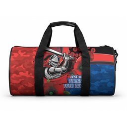Newcastle Knights ANZAC Personalised Duffle Bag Lest We Forget Poppy Camo