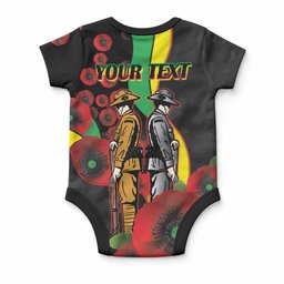Penrith Panthers ANZAC Personalised Baby Onesie Lest We Forget Poppy Camo