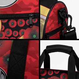 Redcliffe Dolphins ANZAC Personalised Duffle Bag Lest We Forget Poppy Camo