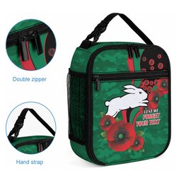South Sydney Rabbitohs ANZAC Personalised Lunch Bag Lest We Forget Poppy Camo
