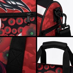 St George Illawarra Dragons ANZAC Personalised Duffle Bag Lest We Forget Poppy Camo