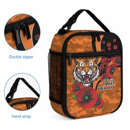 Wests Tigers ANZAC Personalised Lunch Bag Lest We Forget Poppy Camo