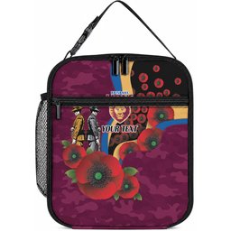 Brisbane Lions ANZAC Personalised Lunch Bag Lest We Forget Poppy Camo
