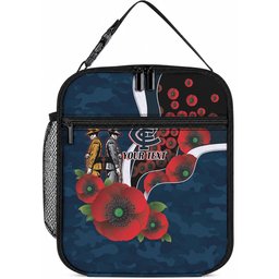 Carlton Blues ANZAC Personalised Lunch Bag Lest We Forget Poppy Camo