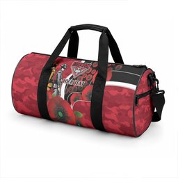 Essendon Bombers ANZAC Personalised Duffle Bag Lest We Forget Poppy Camo