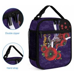 Fremantle Dockers ANZAC Personalised Lunch Bag Lest We Forget Poppy Camo