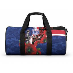 North Kangaroos ANZAC Personalised Duffle Bag Lest We Forget Poppy Camo