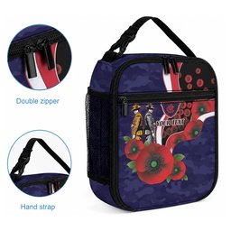 Melbourne Demons ANZAC Personalised Lunch Bag Lest We Forget Poppy Camo