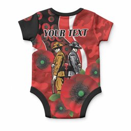 Sydney Swans ANZAC Personalised Baby Onesie Lest We Forget Poppy Camo